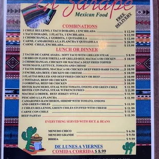 Quick look at the menu