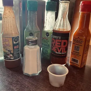 Hot sauce is abundant