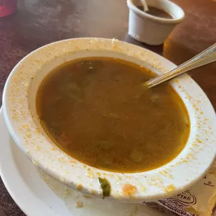 Think this was a lentil soup , it came with the meal and was quite nice