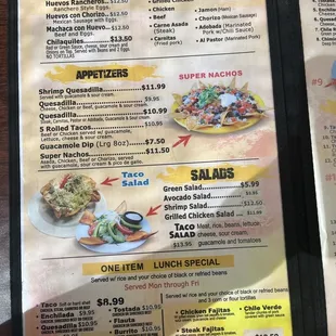 menu