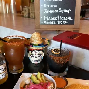 The crevice was mouth watering. My michilada was a meal itself but that black drink was sooooo delicious