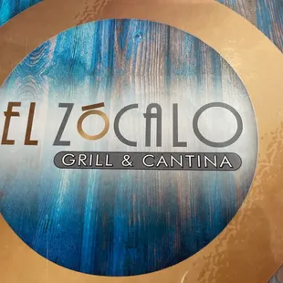 Front of menu