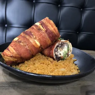 Bacon wrapped burrito