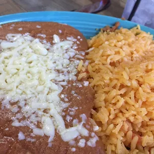 Separate plate of beans &amp; rice (included in Make Your Own Combo Pick 2)