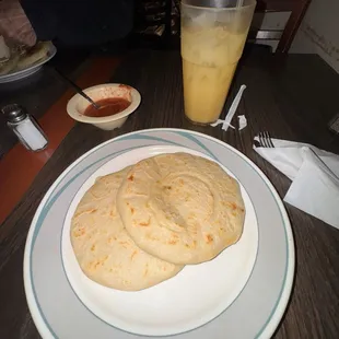 Loroco Pupusa and Chicharron Pupusa