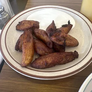#79 Platanos con Crema/ Fried Plantains with sour cream