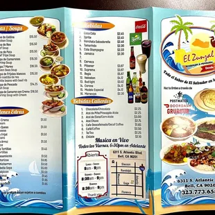 a menu for a mexican restaurant