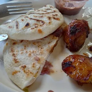 Pupusas and plantains! YUM!