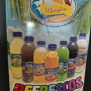 Refreshments: lemonade w/chia, horchata sweeten rice milk, hibiscus, tropical, tamarind, passion fruit and pineapple.
