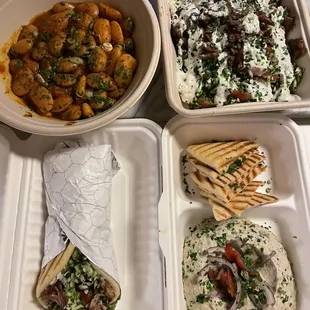 White beans, Shredded Lamb Bowl, Shredded Lamb Gyro Sandwich, and Melintzanosalata. THE BEST GREEK IN TOWN!!