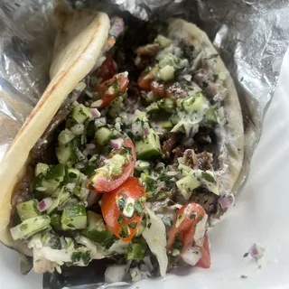 Shredded Lamb Gyro Sandwich