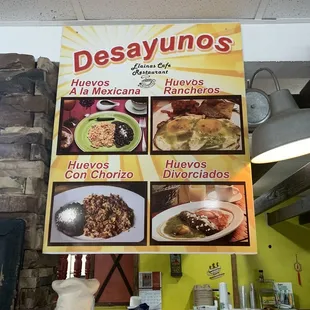 a sign for the restaurant