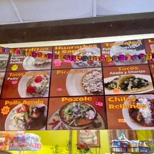 a display of mexican food