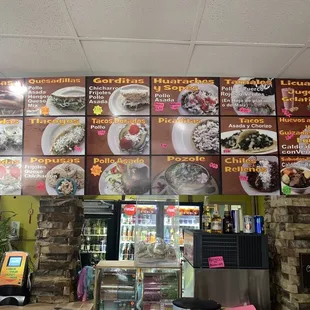 menus on the wall