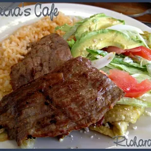 Maybe they misunderstood me, but this is what they gave me when I ordered a steak enchilada.