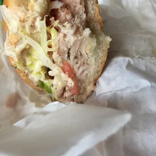 Amazing sandwiches sold here- my turkey lettuce tomato mayo on a roll