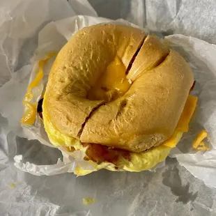 Breakfast sandwich.