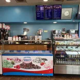 Lots of flavors of ice cream and even a nondairy sherbet choice.