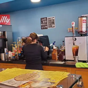 Only one employee working at lunch but she&apos;s quickly organized with speed!  3/25/2022