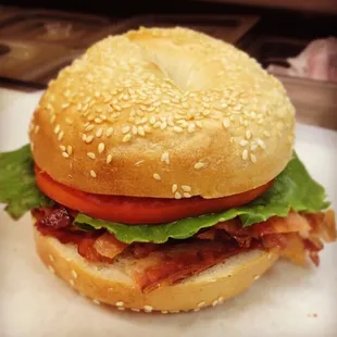 BLT on sesame bagel!