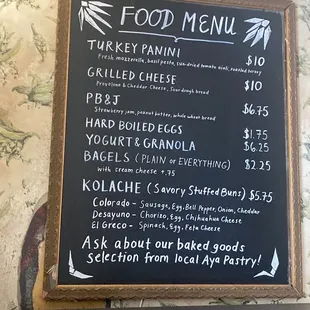 Food menu