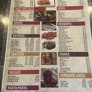 New menu