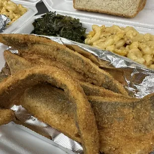 Whiting Fish w/Greens and Mac