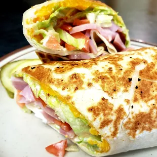 a sandwich cut in half