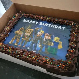Chocolate Roblox Sheet Cake.