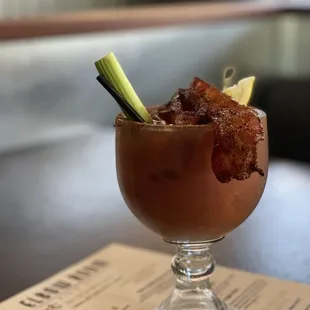 Best Bloody Mary-Tito&apos;s Vodka, Demitri&apos;s Mix, served with a bacon seasoned rim.