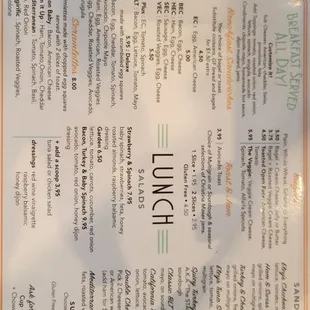 the menu