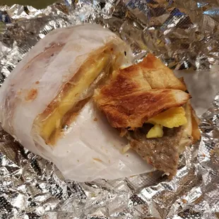 Dont mind the half eaten sausage egg and cheese croissant...delicious!