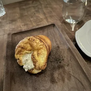 Popover with cool Scallop mousse.