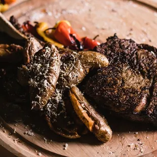 steak and potatoes