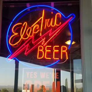 Electric sign out front