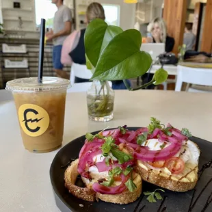 Burrata Toast and Lavender Cold Brew