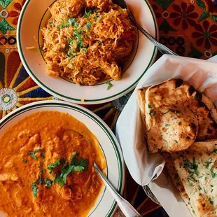 Butter chicken and Chicken Biryani