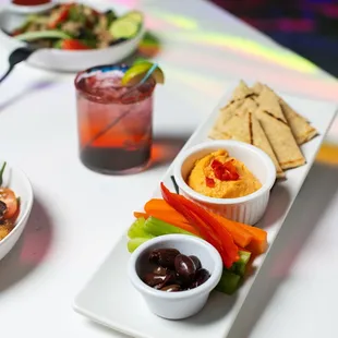 Don't snooze on our hummus platter, great for sharing and a good healthy fuel for your play.