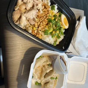Jasmine rice bowl and dumplings