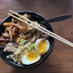 KOBE BEEF SHORTRIB, added PORK BELLY, authentic taste, by far best yet in America! No joke,Go get your Ramen on,won't disappoint!