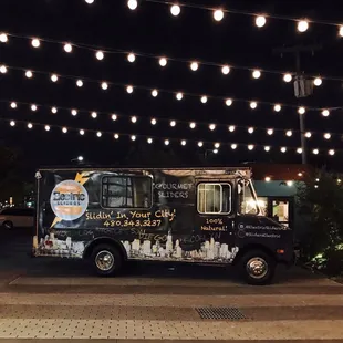 a food truck parked in a parking lot