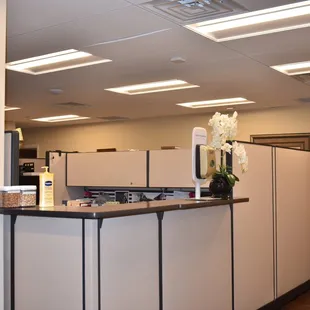 LED lights in an office