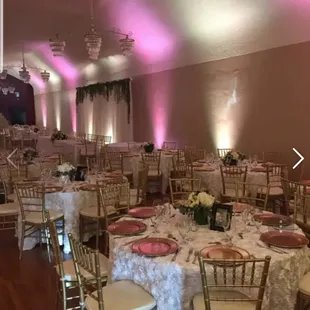 We Offer Charvi chairs &amp; Uplighting to give your wedding a grand look.