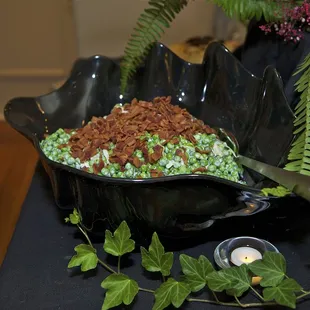 Pea salad with bacon