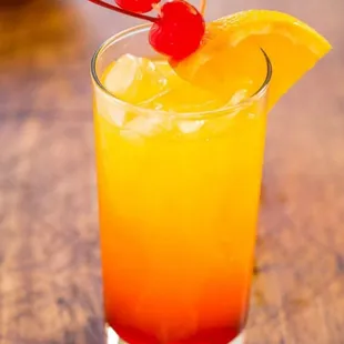 Garnished Tequila Sunrise