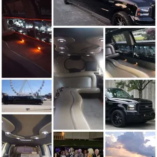 14 passenger stretch Excursion, blacked-out oversized Wheels