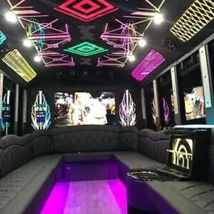 This is the inside of our new white party bus