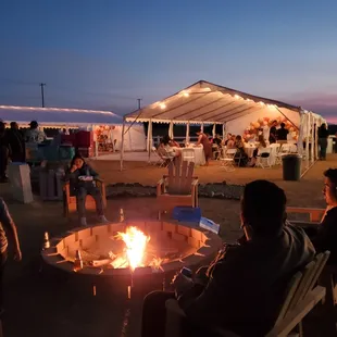Firepit evening set up