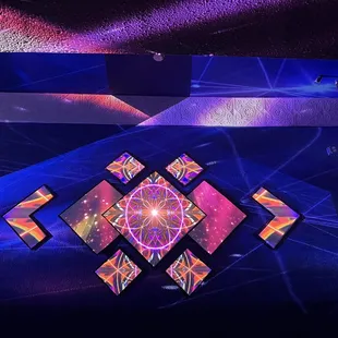 a large display of colorful lights