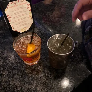 Maple old fashioned and autmn mule